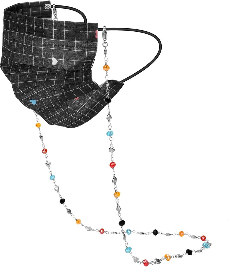 Hongeely Eyeglass Chain Silver Stainless Steel Handmade Necklace for Reading Glasses Sunglass Beaded Chains for Men Women - Image 4